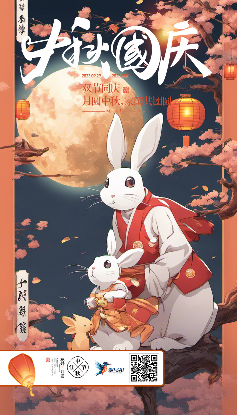 国庆中秋融合传统与现代祝福的动漫祝福艺术