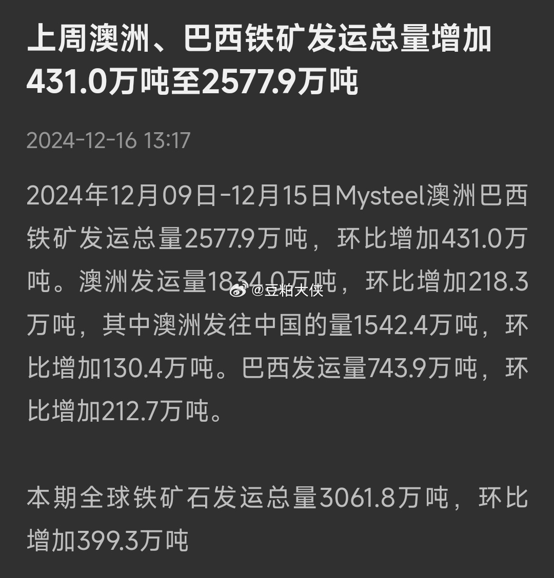 澳洲铁矿石最新消息综述